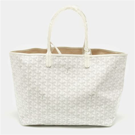 Tote Goyard White in Suede .